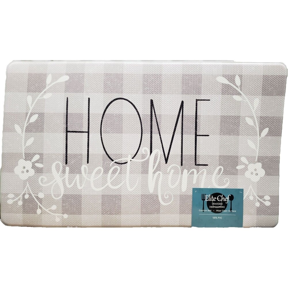 Anti-Fatigue Printed PVC Kitchen Floor Cushion Mat (18"x30") HOME SWEET HOME, EC